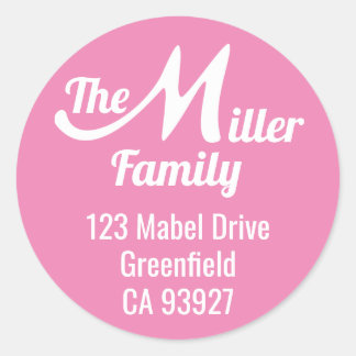 Family Name Letter M Classic Round Sticker