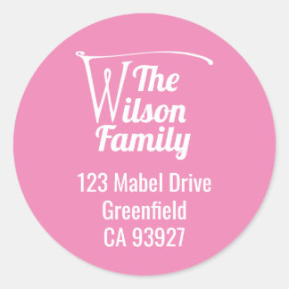 Family Name Letter W Classic Round Sticker