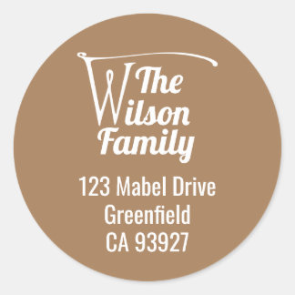 Family Name Letter W Classic Round Sticker