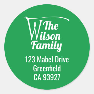 Family Name Letter W Classic Round Sticker