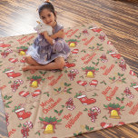 Family Name Merry Christmas Pattern  Sherpa Blanket<br><div class="desc">Custom name on this  Sherpa Blanket to add a festive touch to any Christmas gift you give. Personalised   Sherpa Blanket to add a festive touch to your Christmas gifts.</div>