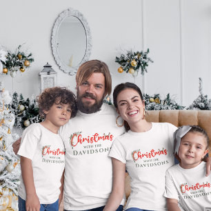 Family Name Minimalist Family Christmas T-Shirt