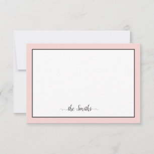 Family Name Modern Calligraphy Chic Polka Dot Pink Card