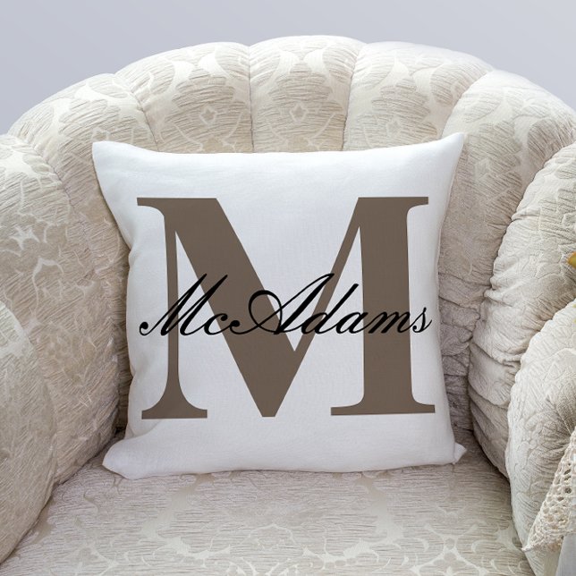 Family Name Monogram | Throw Pillow (Creator Uploaded)