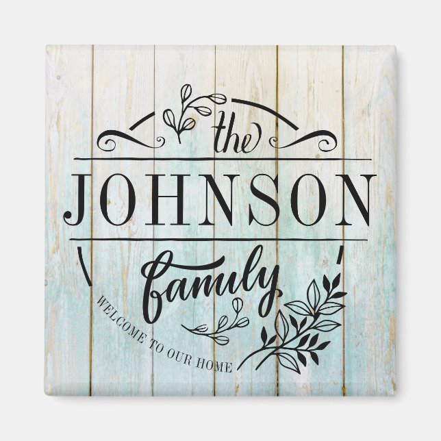 Family Name Monogrammed Magnet (Front)
