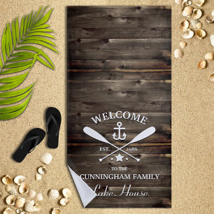 Family Name   Oars and Anchor Custom Beach Towel