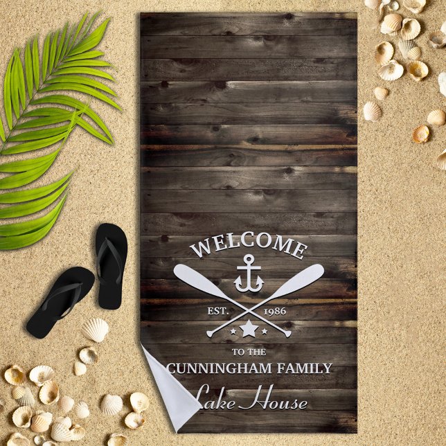 Family Name | Oars and Anchor Custom Beach Towel (Creator Uploaded)