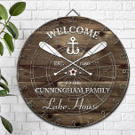 Family Name | Oars and Anchor Custom Dartboard<br><div class="desc">Fun "welcome to the lake house" personalised dart board.  Change the name,  the year and the name of your vacation getaway (beach house,  cottage,  summer house,  etc.) to make this a wonderfully unique gift.</div>