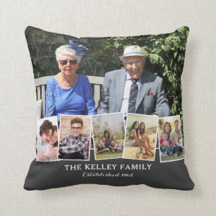 Family Name Personalised 6 Photo Collage Cushion