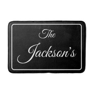 Family name personalised bath mat