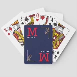 Family Name Personalised Blue Playing Cards