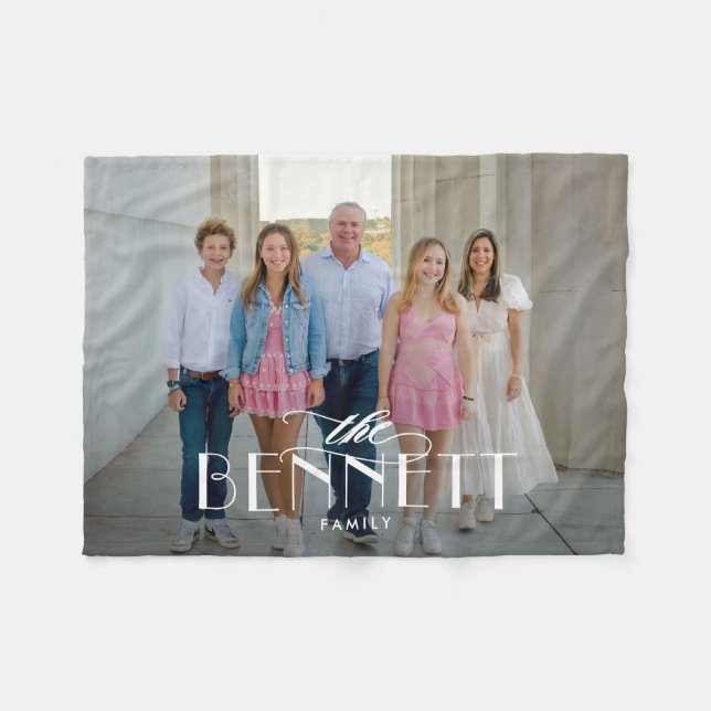 Family Name Personalised Photo Blanket (Front (Horizontal))