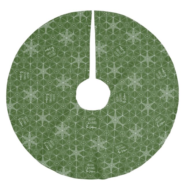 Family name Personalised Snowflake Tree Skirt (Front)