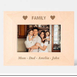Family Name Personalised wooden picture frame 