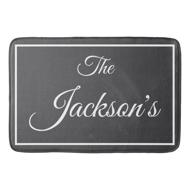 Family name personalized bath mat (Front)