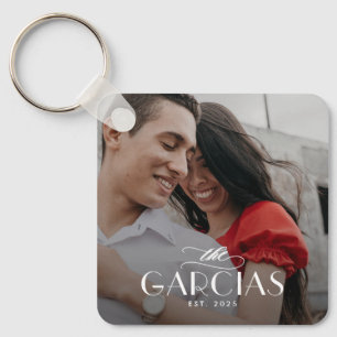 Family Name Personalized Photo Keychain