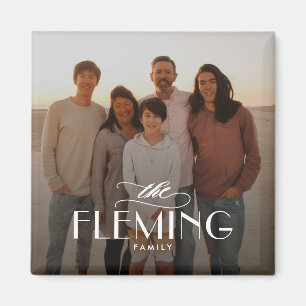 Family Name Personalized Photo Magnet