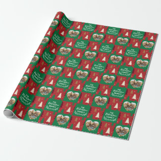 Family Name Photo Christmas Wrapping Paper