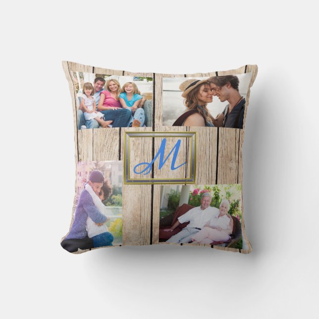 Family Name Photo Collage Cushion (Front)