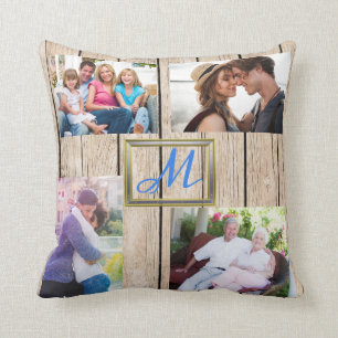 Family Name Photo Collage Cushion