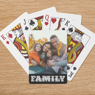 Family Name Photo Custom Colours Playing Cards