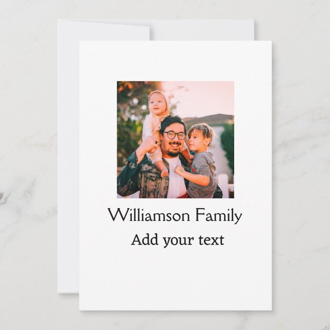 Family name photo message text holiday simple mode invitation (Front)