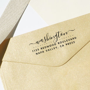 Family Name Return Address   Hand-Lettered Script Rubber Stamp