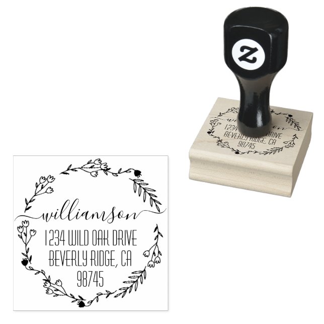 Family Name Return Address Rubber Stamp (Stamped)