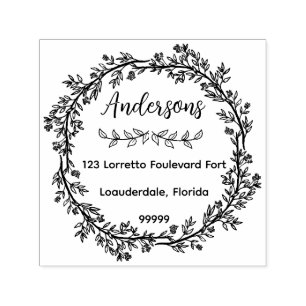 Family Name Return Address Rubber Stamp