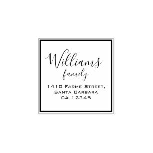 family name return address rubber stamp