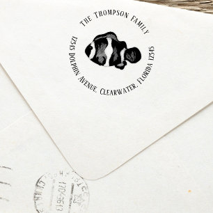Family Name Return Address Tropical Fish Self-inking Stamp