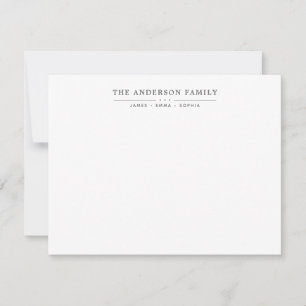 Family Name Script Silver Grey Typography Font Card