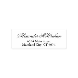 Family Name Script Typography Return Address Self-inking Stamp