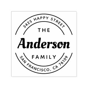 Family Name Script Typography Return Address Self-inking Stamp