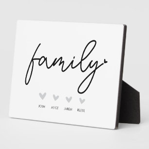 Family Name Sign with Hearts Plaque