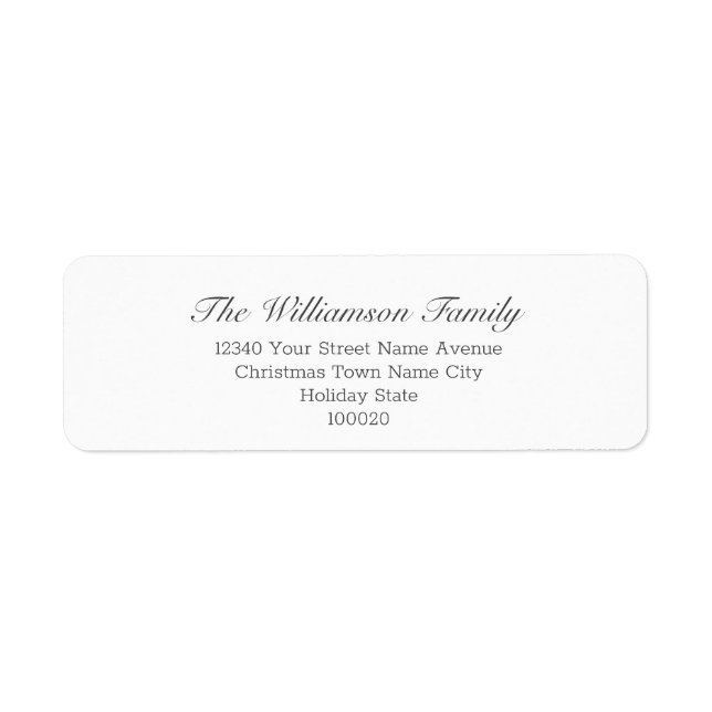 Family Name | Simple Return Address (Front)