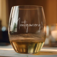 Family Name  Stemless Wine Glass
