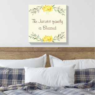Family name stretched canvas print