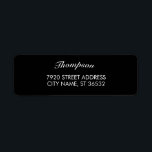 Family Name Stylish Black Elegant<br><div class="desc">Black elegant design. Curved text style. Enter the family name. Stamp address invitation,  Wedding address,  Christmas cards,  birthday cards,  and business mail.</div>