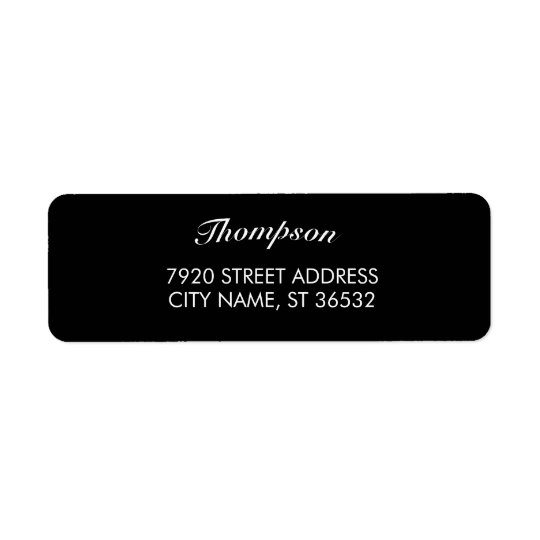 Family Name Stylish Black Elegant Return Address Label
