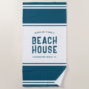 Family Name Summer Vacation Beach House Beach Towel