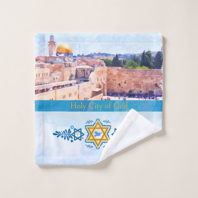 Family Name Temple Mount Jerusalem  Bath Towel Set (Wash Cloth)