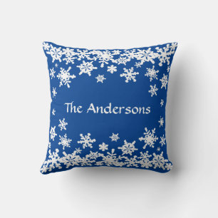 Family Name There’s Snow Place Like Home Snowflake Cushion