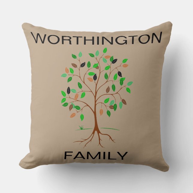 Family Name Tree - Customisable Cushion (Front)