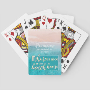 Family Name Vacation Beach House Simple Script Playing Cards