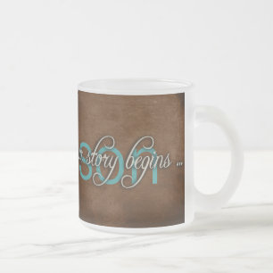 Family name with quote frosted glass coffee mug