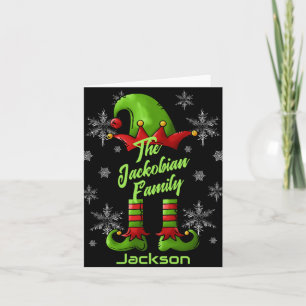 Family Name Year Reunion Matching Christmas Elf T  Card