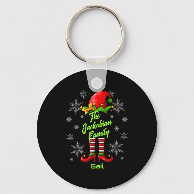 Family Name Year Reunion Matching Christmas Elf T  Key Ring (Front)