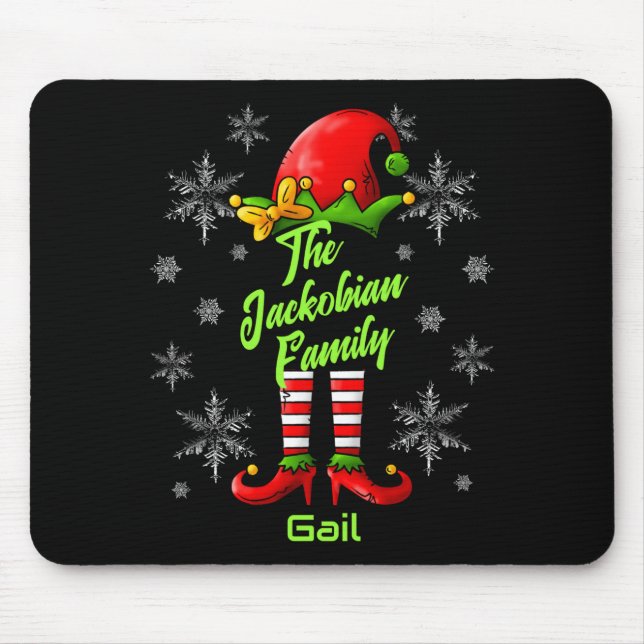 Family Name Year Reunion Matching Christmas Elf T  Mouse Mat (Front)