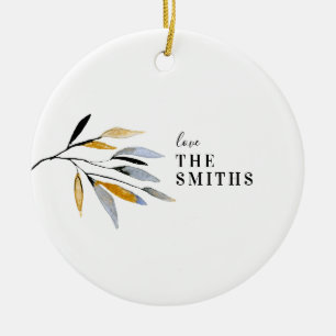 Family Name Year Simple Christmas Ceramic Tree Decoration